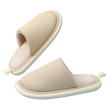 AKAFMK Winter Slippers for Women,Unisex Plus Velvet Warm Cotton Slippers Indoor Non-Slip Slippers
