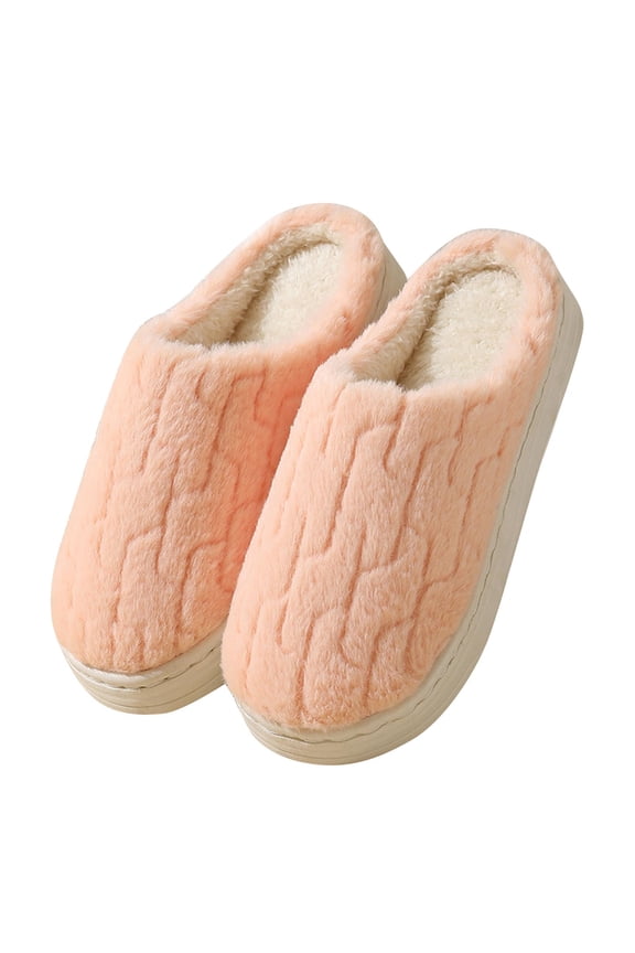 Winter Slippers for Women,Women's Solid Color Cute Plush Warm Home Furnishing Indoor Fashionable Slippers