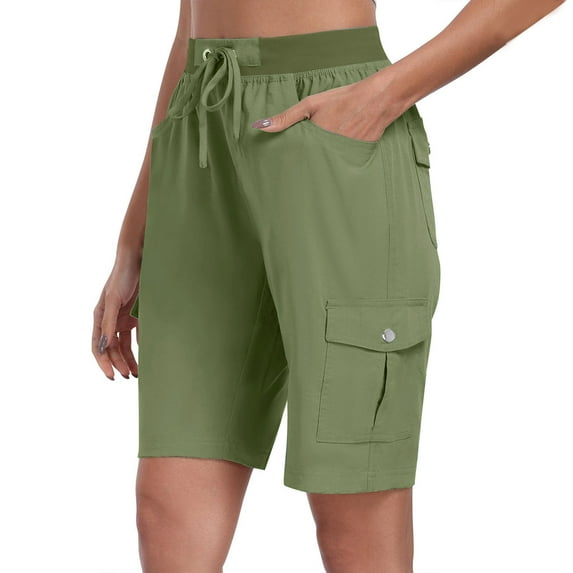 AKAFMK Women's 9" Inseam Shorts,Womens Shorts With Pockets Loose Casual Dressy Lightweight Ladies Baggy Cargo Short Pants for Hiking