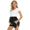 thumbnail image 1 of AKAFMK Women's Maternity Shorts Over Belly,Maternity Summer Clothes,Women Casual Comfortable Pockets Loose Contrast Color Pregnant Shorts, 1 of 5