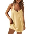 thumbnail image 1 of AKAFMK Womens 2 Piece Outfits Lounge Matching Sets Two Piece Tennis Dress Workout Shorts Sets Mini Dress with Shorts Sleeveless Spaghetti Straps Golf Athletic Dresses Outfits Beige, 1 of 6