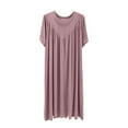thumbnail image 1 of AKAFMK Womens Nightgown Soft Sleepwear Pleated Sleepshirt Sleep Dress Short Sleeve Nightdress, 1 of 4