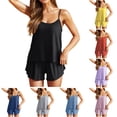 thumbnail image 1 of AKAFMK Womens Pajama Sets Camisole Shorts Soft Pajama Sets 2 Piece Pajamas Loungewear Set Sleep Sleepwear Yellow XXL, 1 of 6