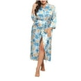 thumbnail image 1 of AKAFMK Womens Robes Clearance Sale,Silk Robes for Women,Women's Printed Nightgown Large Size Long Sleeved Home Clothes, 1 of 4
