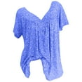 thumbnail image 1 of AKAFMK Womens Summer Fashion 2024,Womens Tops,Plus Size Tops for Women,Short Sleeves V-Neck Print Blouse Pullover Tops Short Sleeve Blouses Shirts Sky Blue S, 1 of 5