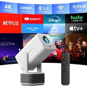 AKAGEAR Projector Native 1080P Support 4K with 5G WiFi Bluetooth, 200 Full HD Movie Projector, 330ANSI and 180  Rotate&Stereo Speaker for Home Theater