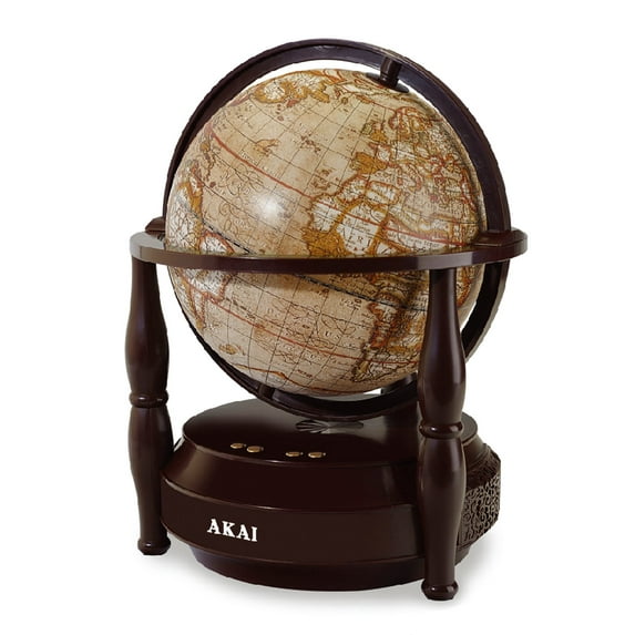 Akai Gl705bt Brown Globe Old World Bluetooth Is A Rotating