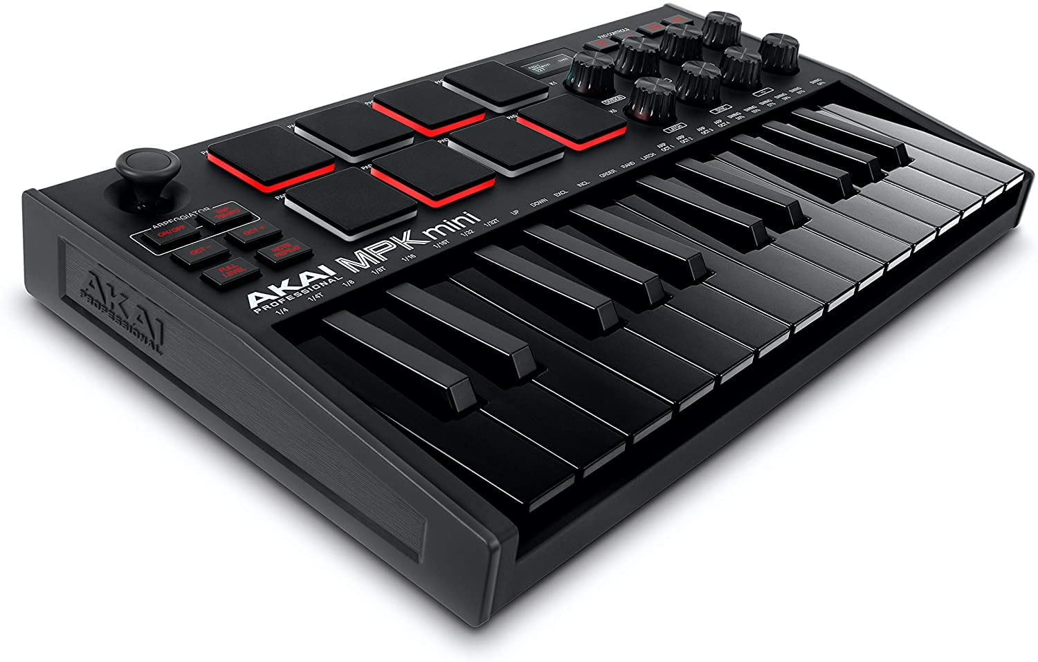 AKAI Professional MPK Mini MK3 25 Key USB MIDI Keyboard Controller with 8  Backlit Drum Pads, 8 Knobs and Music Production Software, Black