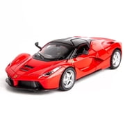 WAKAKAC 1/32 Alloy Diecast Race Model Car, Pull Back Toy Car with Lights and Sounds, Play Vehicle Red