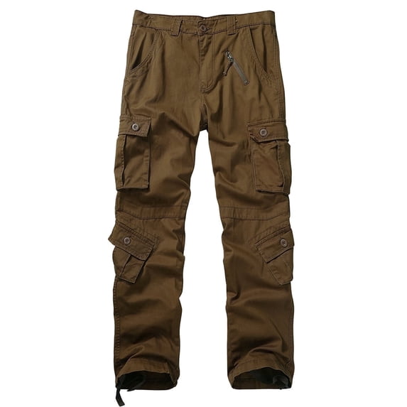 AKARMY Men's Camo Cargo Work Pants Cotton Tactical Ripstop Casual Utility Pants with 8 Pockets