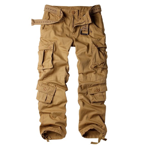 AKARMY Men's Camo Cargo Work Pants Cotton Tactical Ripstop Casual Utility Pants with 8 Pockets