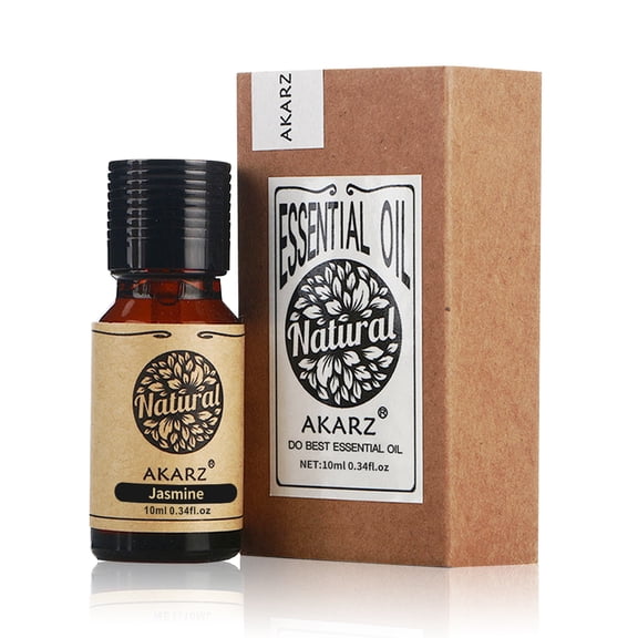 AKARZ Jasmine Essential Oils 0.34 fl.oz./10ml Pure And Naturel Aromatherapy Face Body Skin Care Massage Aroma Perfume Oil