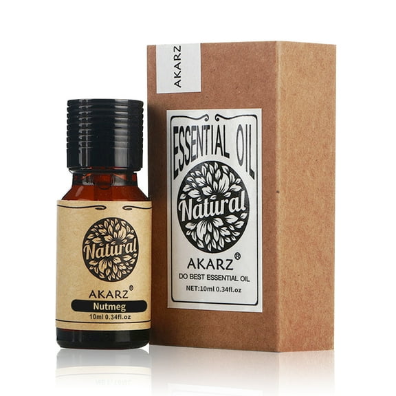 AKARZ Nutmeg Essential Oils 3.38 fl.oz./100ml Naturel Aromatherapy Face Body Skin Care Massage Aroma