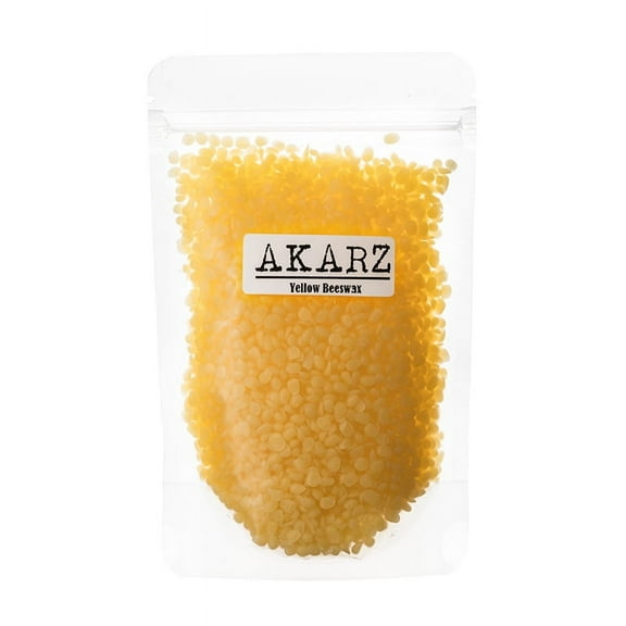 AKARZ Yellow Beeswax (35.27oz/1000g) Organic Natural Pure for DIY Lip Balms Lotions Candles Bees Wax Pastilles