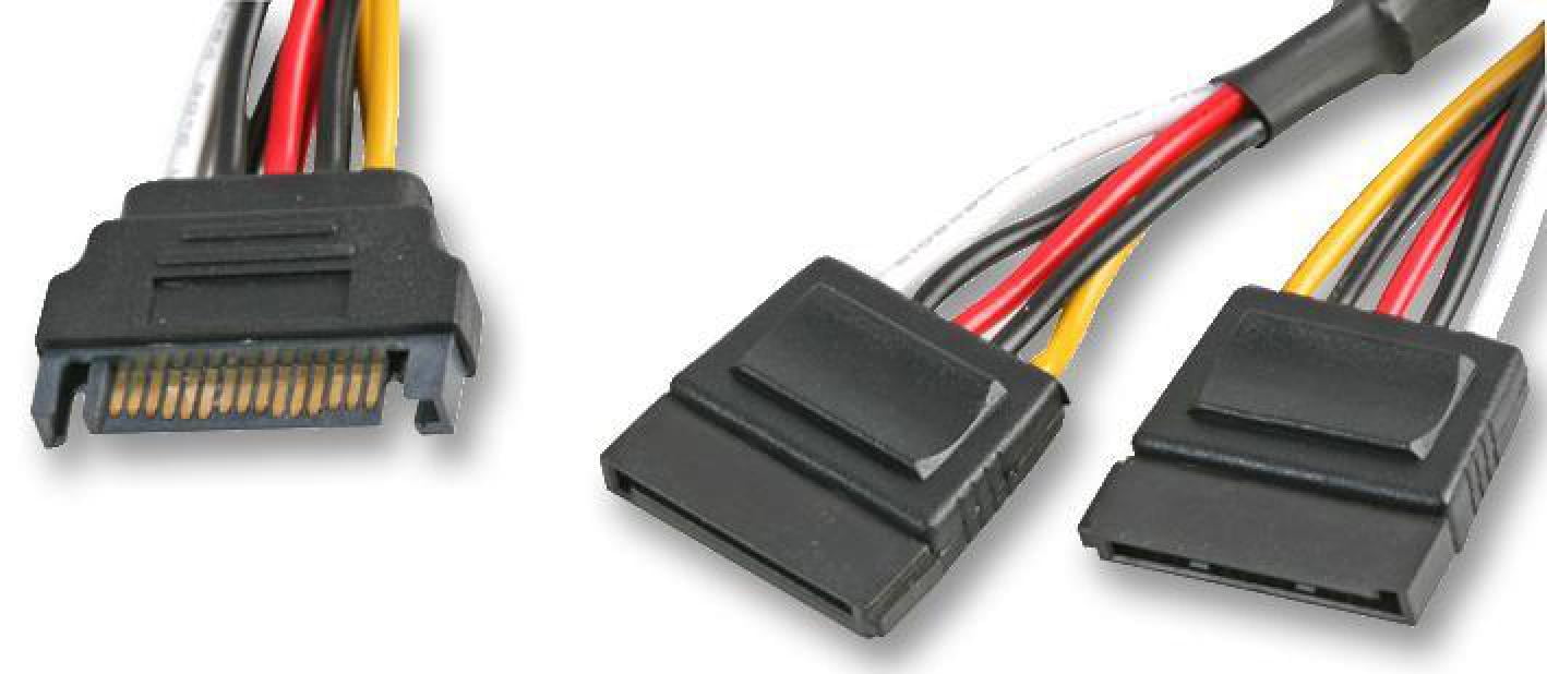 AKASA - 15 Pin SATA Male to 2x Female Power Splitter Lead, 30cm