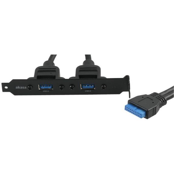 AKASA 2x External USB 3.0 Female to 19 Pin USB Header Female Adaptor 0.5m