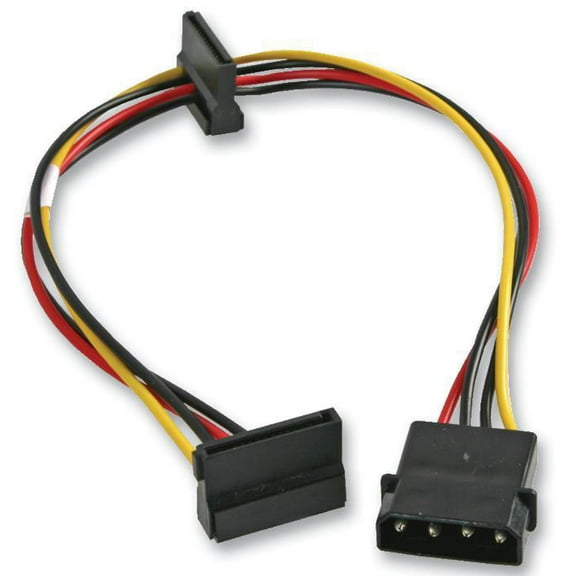 AKASA - 4 Pin Molex to 2x 15 Pin SATA Power Lead, 35cm