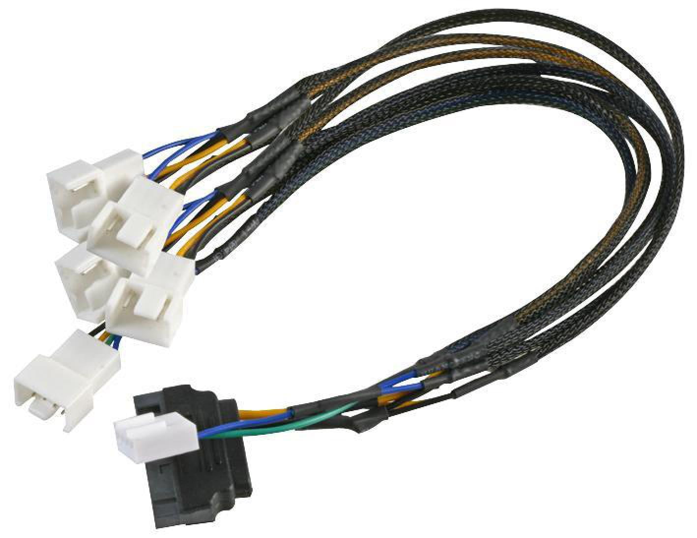 AKASA - SATA to 5x PWM Fan Power Splitter Lead, 45cm