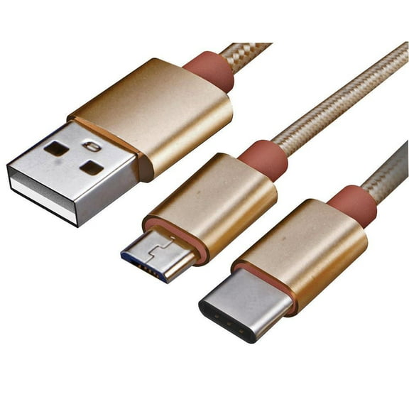 AKASA - USB-C / Micro USB 2-in-1 USB 2.0 Charge & Sync Cable, 1.2m