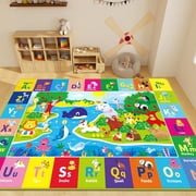 AKASISRUG ABC Kids Rug, Kids Play Mat,Preschool Rugs with Animals, Foldable Floor Mat,59" X 39.4"