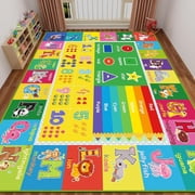AKASISRUG Baby Play Mat Kids Rug for Playroom, Playtime Collection ABC, Numbers, Animals, Rainbow and Shapes Educational Area Rugs for Kids Room Classroom, 47.25x 31.5 inch