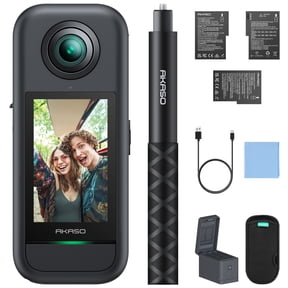 AKASO 360 Action Camera Creator Combo, 360-SuperSmooth, Touchscreen, Invisible Selfie Stick, 360 Horizon Lock, AI Tracking
