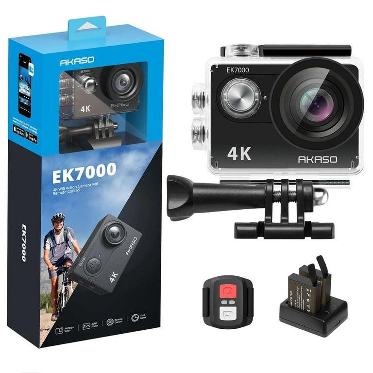 Akaso EK7000 Black 4K Ultra HD Waterproof Camcorder Sports Action