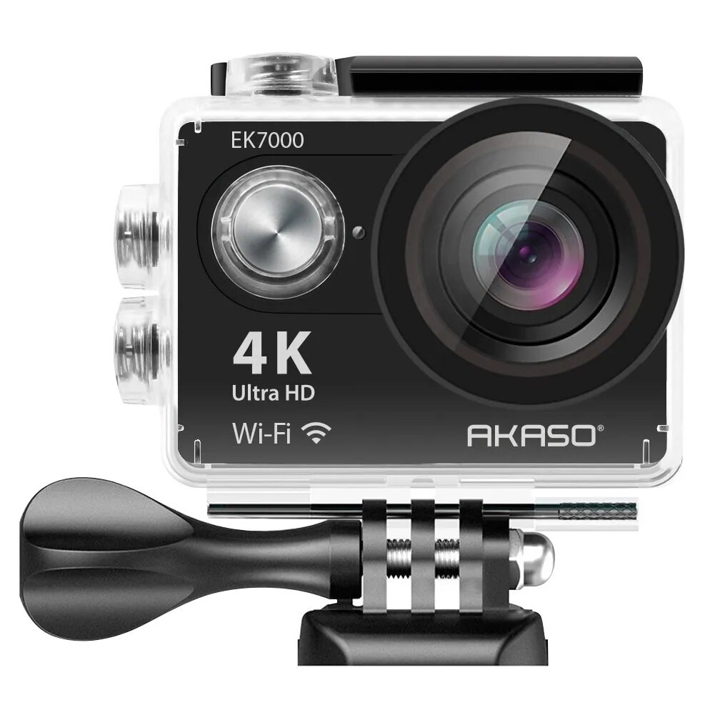 AKASO 4K WIFI Sports Action Camera Ultra HD Waterproof DV Camcorder 12MP 170 Degree Wide Angle, Black (EK7000) - image 1 of 6