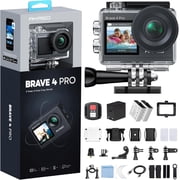 AKASO Brave 4 Pro 4K30FPS Action Camera, 131ft Underwater Camcorder Waterproof Camera with Touch Screen Advanced Eis Remote Control 5X Zoom Support External Mic