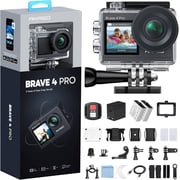 AKASO Brave 4 Pro 4K30FPS Action Camera - 131ft Waterproof Camera with Touch Screen Advanced EIS Remote Control 5X Zoom Underwater Camera Support External Mic