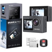 AKASO Brave 4Pro 4K Action Camera, 5X Zoom Wifi Waterproof Camera 131 Feet Underwater Camera W/ 2.0 EIS,Touch Screen, Support External Mic&Remote Control