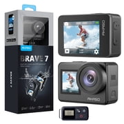 كاميرا أكشن AKASO Brave 7 4K30FPS 20MP WiFi مع شاشة تعمل باللمس IPX8 كاميرا مقاومة للماء بطول 33 قدمًا تدعم تكبير EIS 2.0 ميكروفون خارجي مع بطاريتين بسعة 1350 مللي أمبير في الساعة