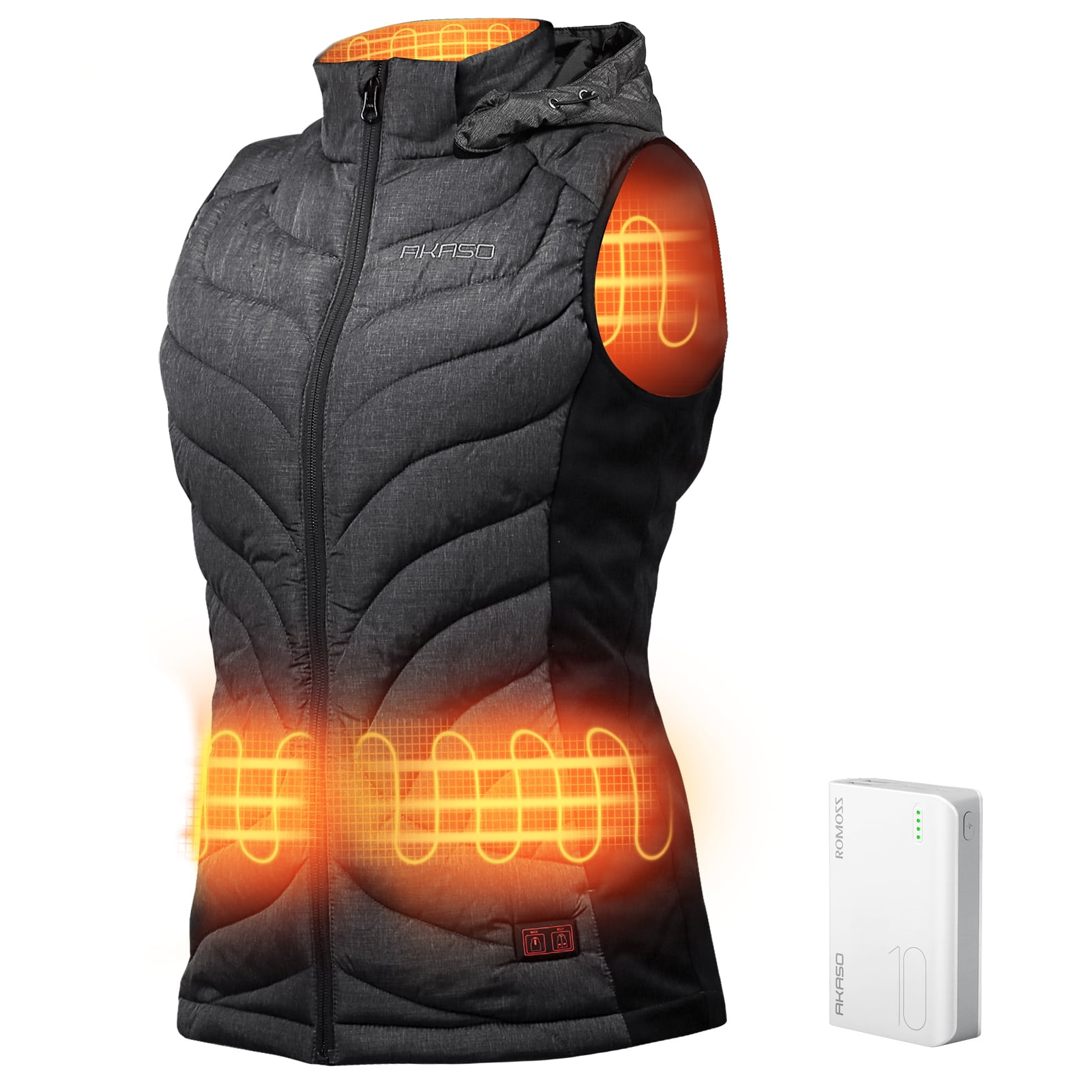 AKASO Heated Vest for Women, Lightweight Heated Jacket with Battery Pack USB Charging Warming