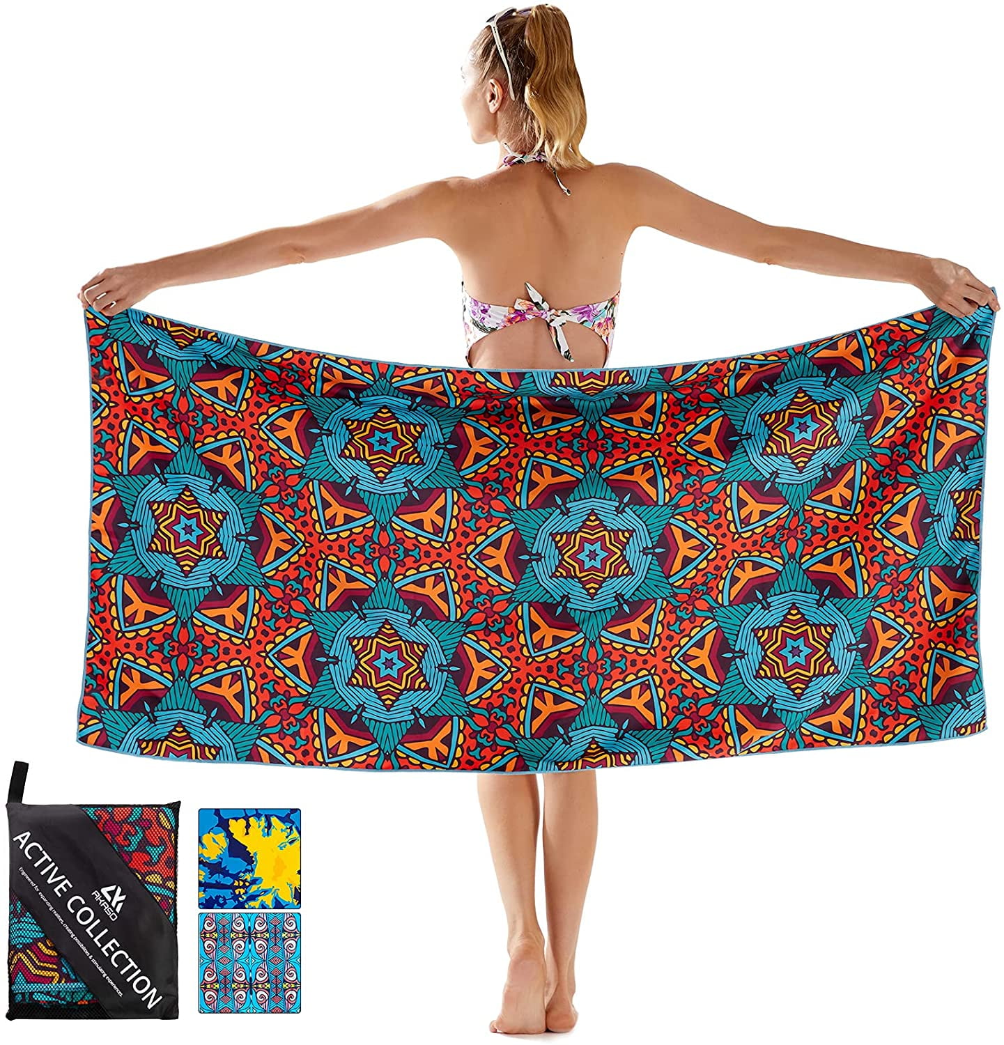 AKASO Microfiber Beach Towels Oversized, Lightweight Towel Super