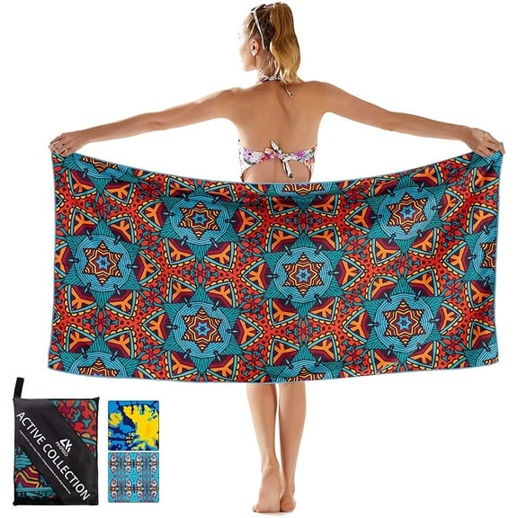 AKASO Beach Towel,Sand Free,Microfiber Fast Dry,Lightweight and Oversized 63" x 32",Idea for Pool,Swimming,Bath,Beach.