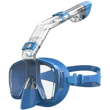 AKASO Snorkel Mask Broad View Anti-Fog Anti-Leak for Adults and Younger (Light Blue)