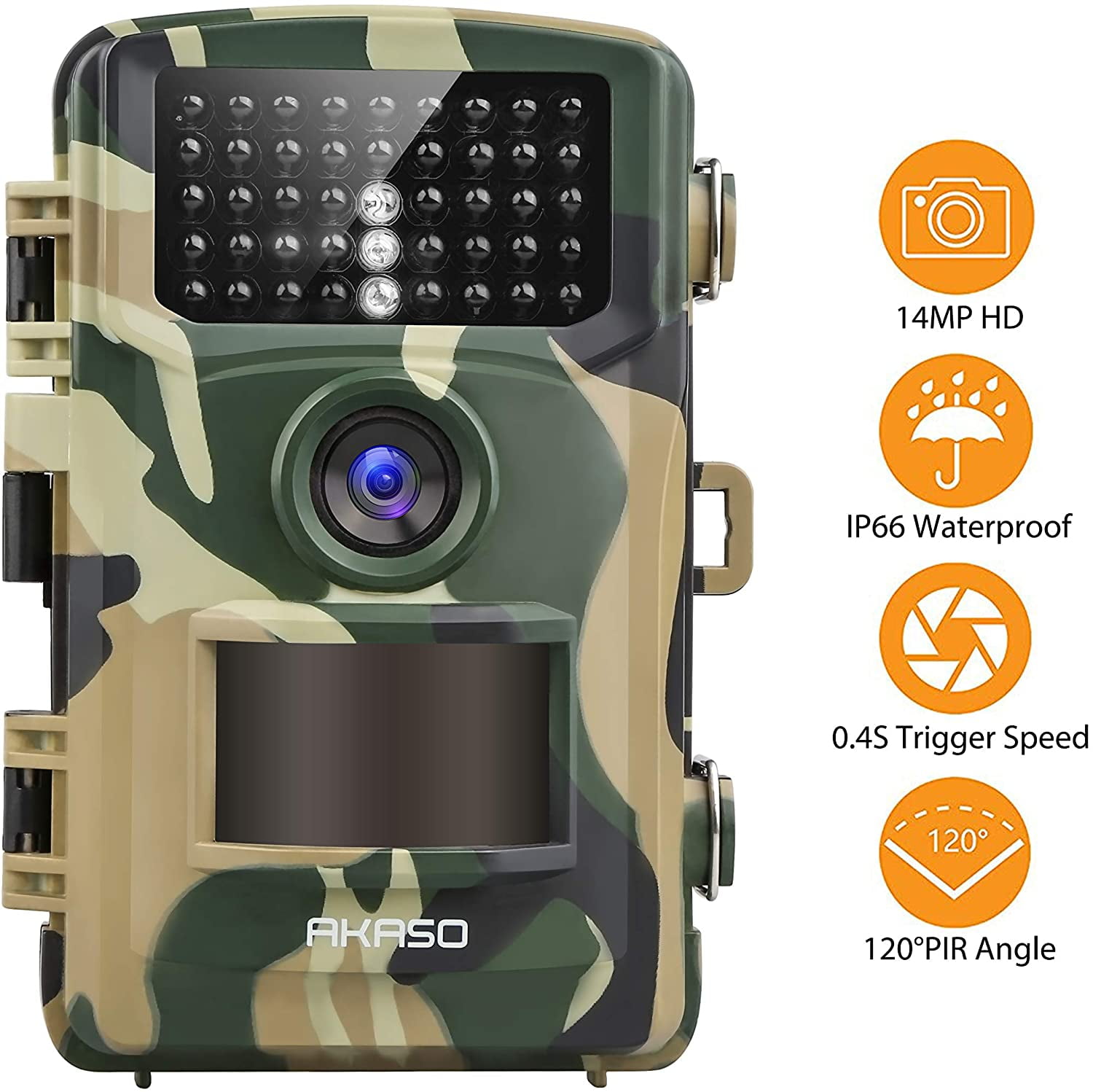 AKASO Trail Camera Game Camera 14MP 1080P Wildlife Hunting Scouting