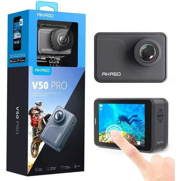 AKASO V50 Pro 4K30fps 20MP WiFi Action Camera with EIS Touch Screen 100 feet Waterproof Camera Web Camera Support External Mic Remote Control