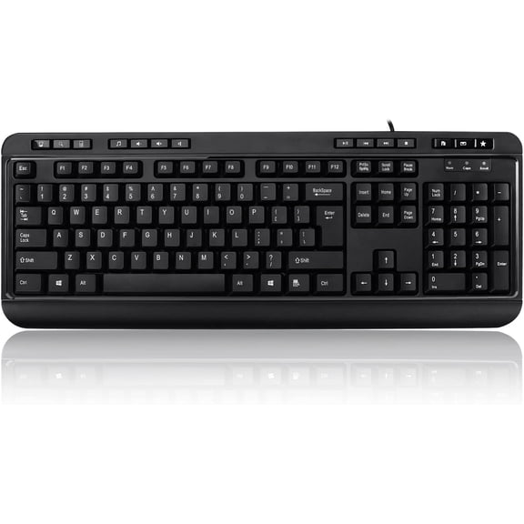 AKB-132HB Multimedia USB Keyboard with 3 Hubs, Black