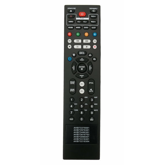 AKB72975301 Replaced Remote for LG Blu-ray Player BX580 BD570 BD550 BD590 BX585