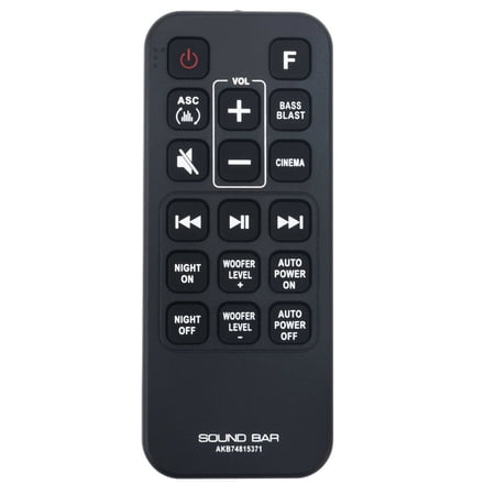 AKB74815371 Replace Remote for LG Sound Bar SJ3 SJ4 SPJ4B-W SK4D SL3D SPH4B-W