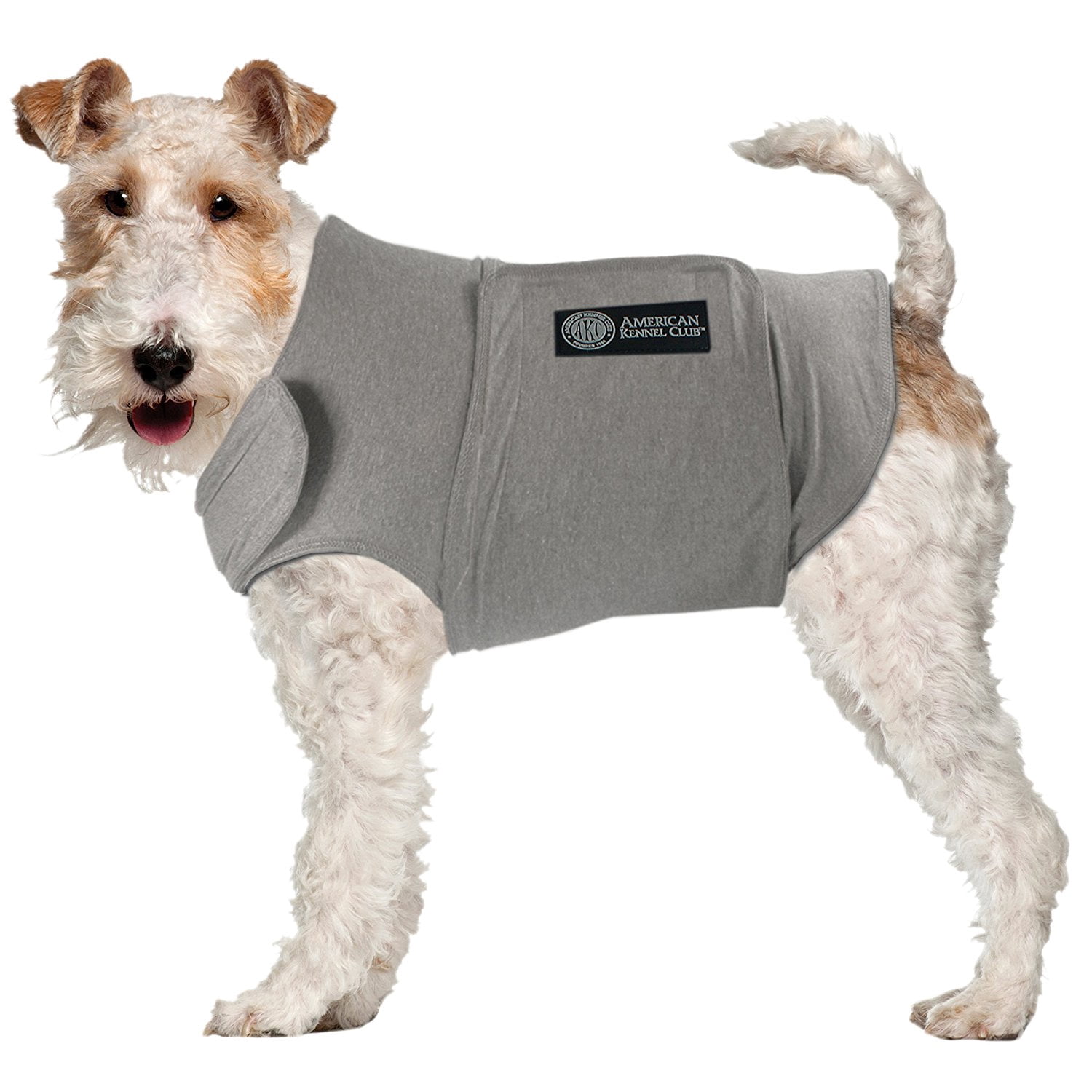 AKC Calming Coat Anti-Anxiety Stress Relief Coat For Your Dog Grey Med 20-50lbs.