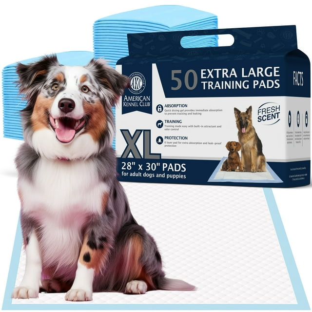 AKC XL Ultra Absorbent Training Pads, 50 count, 30"x28", Fresh Scent