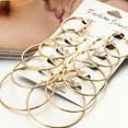 thumbnail image 1 of AKDSteel Female's Fashion Hoop Earrings, Gold, 1 of 6