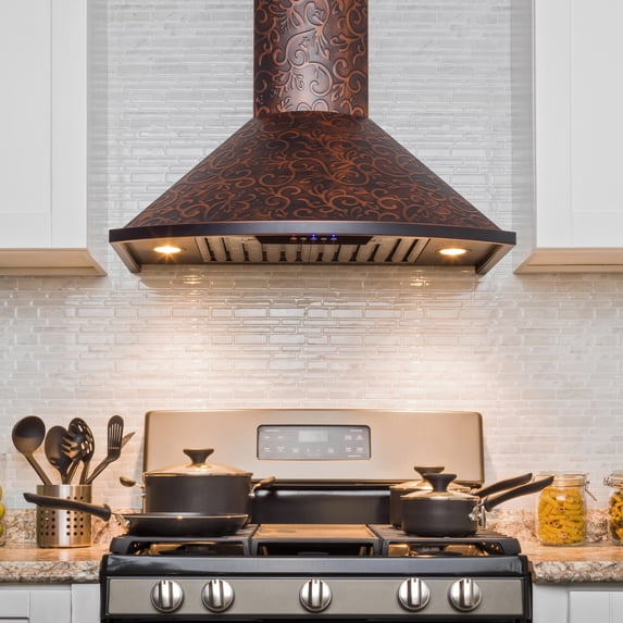 AKDY 30” Wall Mount Kitchen Range Hood Elegant Vine Design