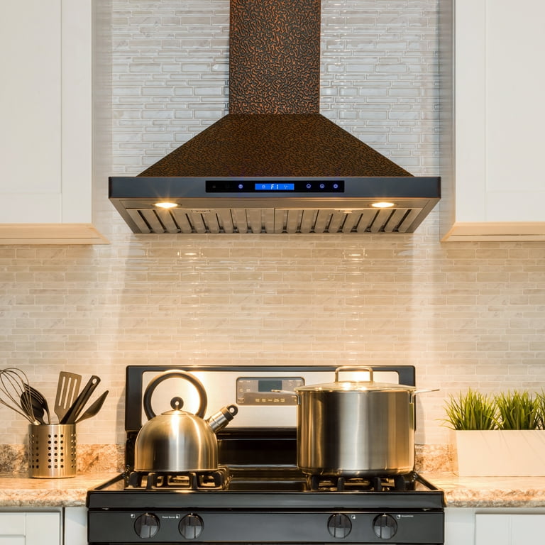 象香爐　No82 AKDY 30” Wall Mount Range Hood Embossed Copper 4 Speed Touch