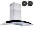 AKDY 30" Wall Mount Stainless Steel Ductless/Ventless Range Hood Vent Touch Control with Carbon