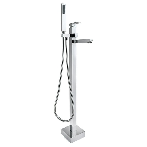 AKDY 38" Freestanding Bathtub Faucet Floor Mount Tub Filler Handheld Bath Wand Shower