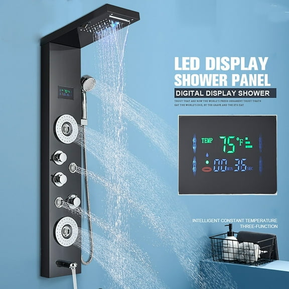AKDY Stainless Steel Rainfall Waterfall Shower Panel Tower Rain Massage Jet