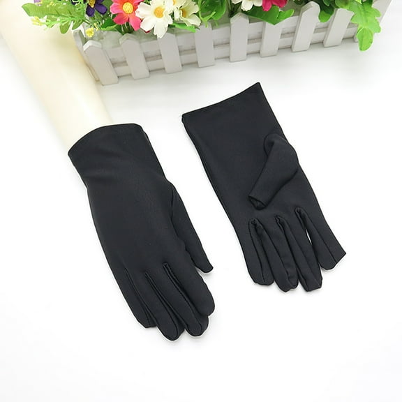 AKEGAMN 3 Pairs Cotton Gloves Reusable Soft Work Gloves for Jewelry Inspection, Black One Size